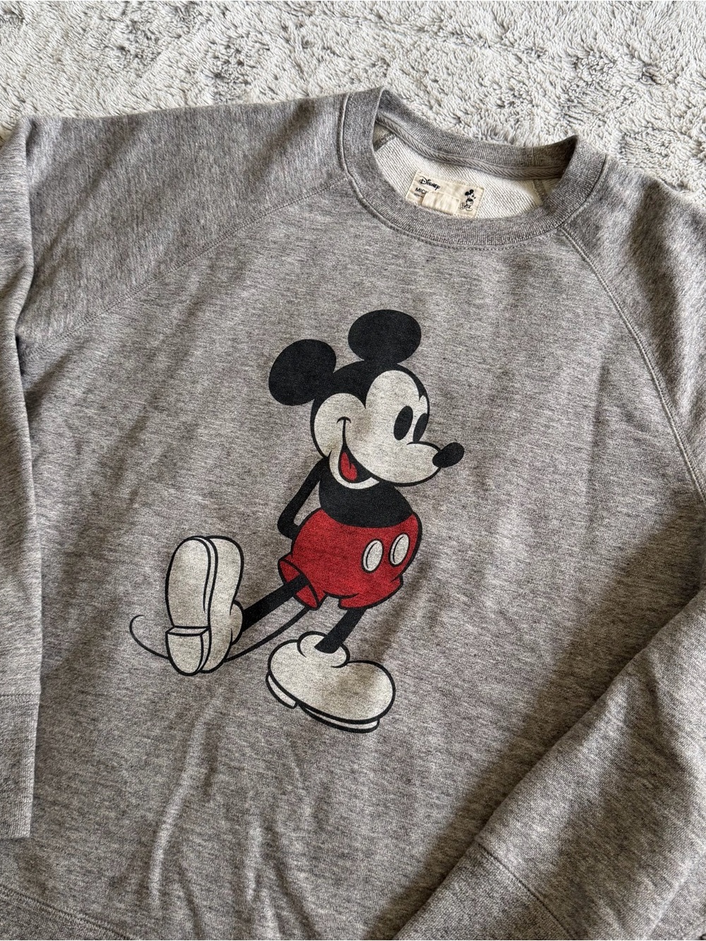 Uniqlo Gray Disney Mickey Mouse Stand Pullover Top Sweatshirt Size Medium